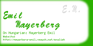 emil mayerberg business card